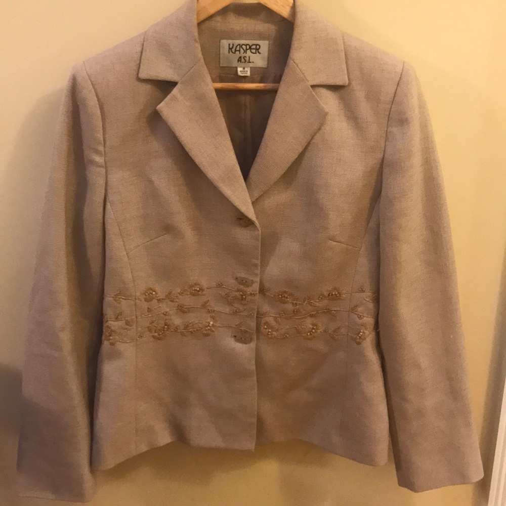 Tan 2 pc suit with jacket and pants